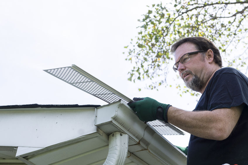 denver roofing installing leaf gutter guard